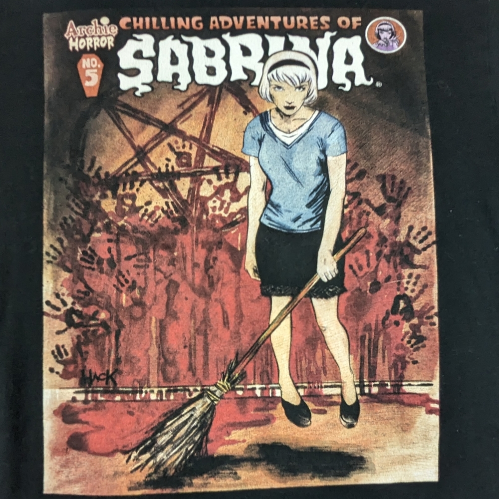 Chilling Adventures Of Sabrina Black Tee Comic Book Cover Bold Colors Medium